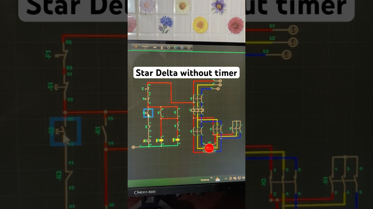 Star Delta circuit diagram without timer #motorcontrol