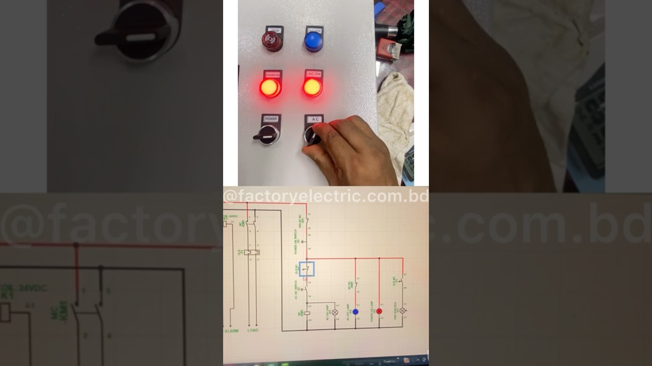 Sld power and control circuit diagram for air condition with fire alarm disconnect system.  #Sld
